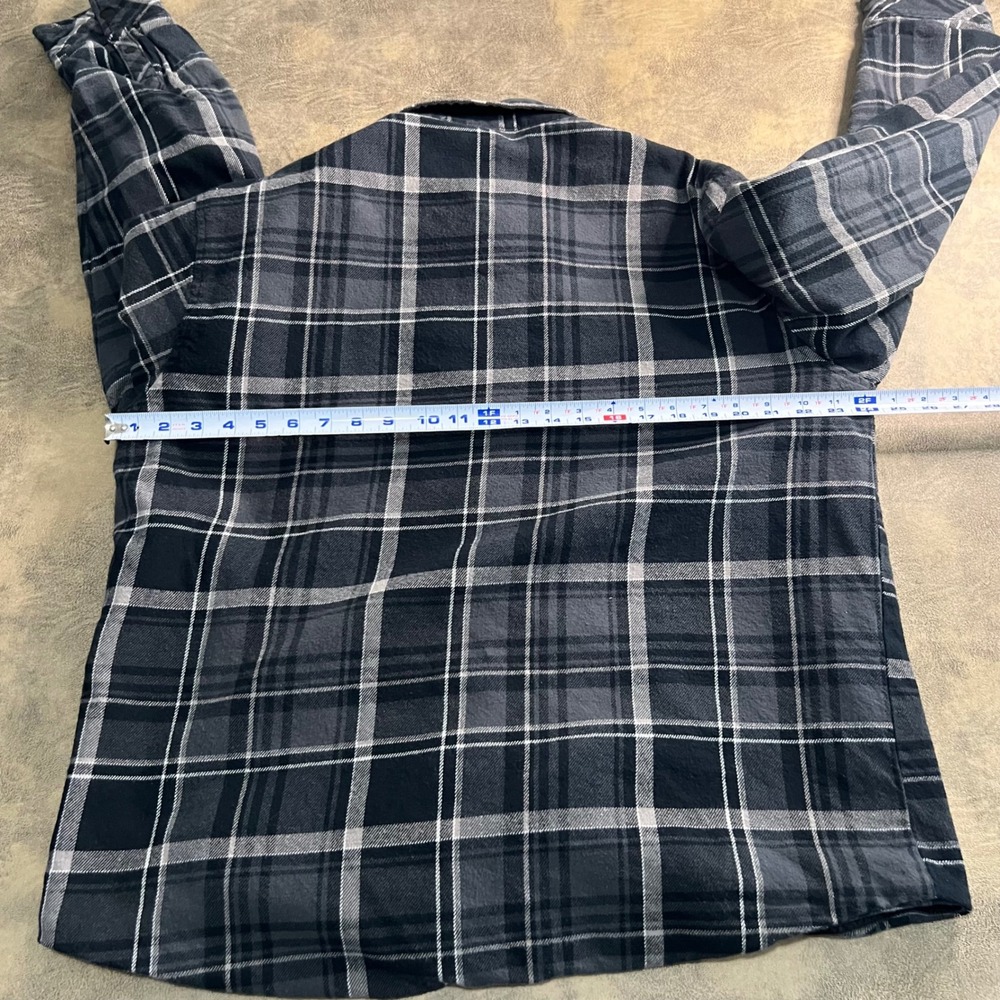 Howitzer Reversible‎ Flannel Shirt Jacket Mens XL Black Grey We The People Flag - Picture 5 of 9